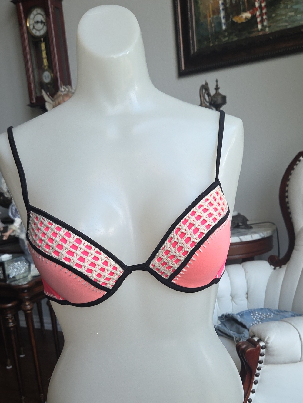 Victoria's Secret Pink Crochet Accent Push-Up Bikini Top